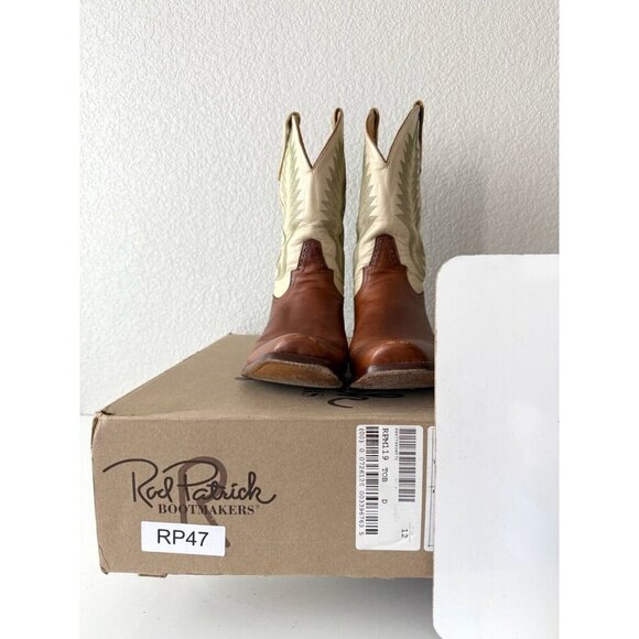 Rod Patrick Mens Cowboy Boots 16.5A Brown Leather Western Blunt Toe 12" Shaft - Picture 12 of 15